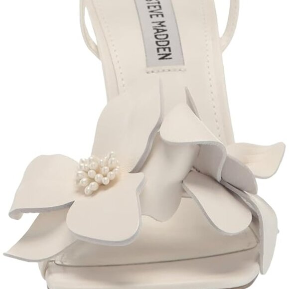Steve Madden Amani White Flower Square Toe Ankle Strap High Heel Sandals NWOB 6 - Picture 13 of 13